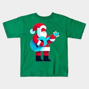 Santa playing the Guitar Kids T-Shirt